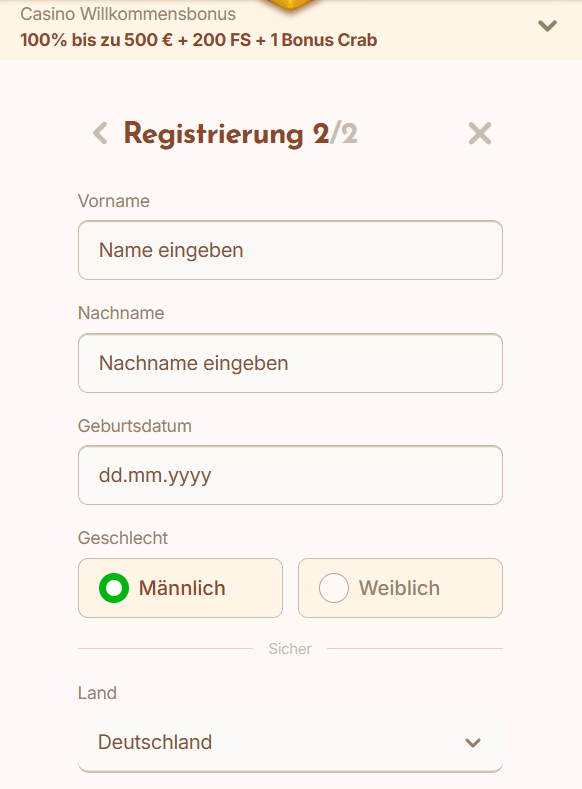 Registrierung -2